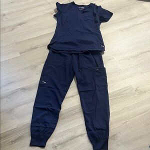 Grey's Anatomy Dark Blue Women's Scrub Set